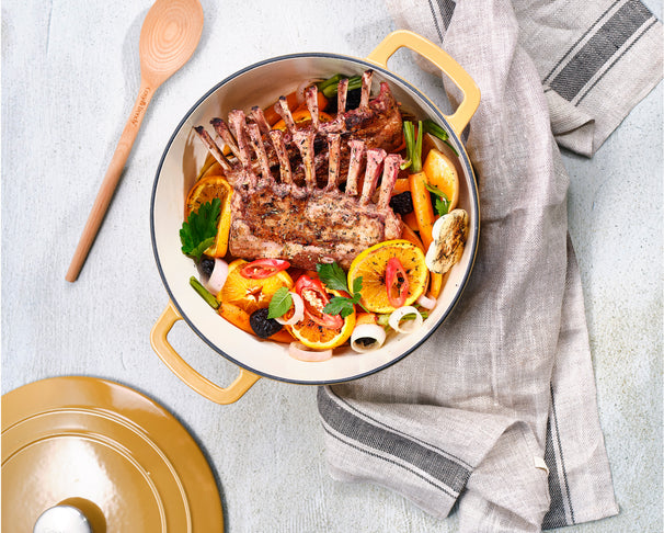 Cosy & Trendy Braadpan met deksel Fontestic Gietijzer Amber Gold Ø 28 cm / 6.8 Liter - geëmailleerde anti-aanbaklaag