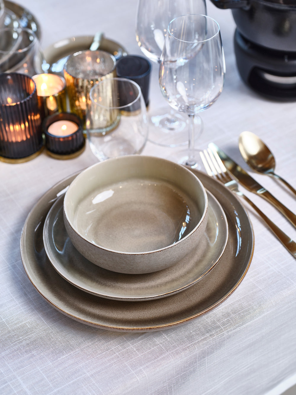 Cosy & Trendy Serviesset Forest 12-delig / 4 personen - 4 dinerborden, 4 soepkommen en 4 dessertborden