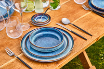 Cosy & Trendy Serviesset Jade Indigo 12-delig / 4 personen - 4 dinerborden, 4 ontbijtborden en 4 kommen