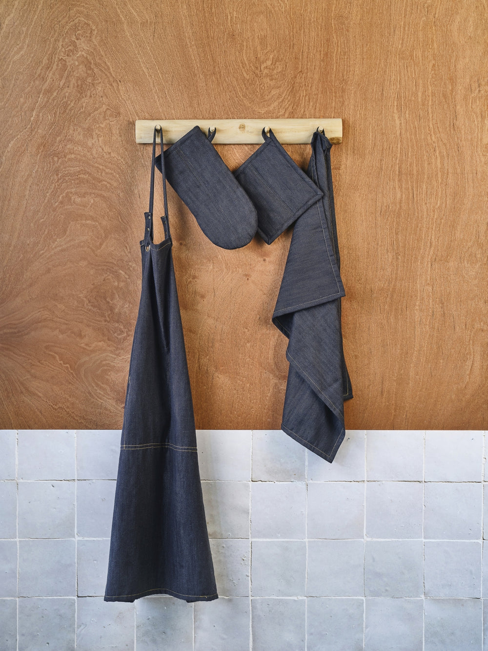 Cosy & Trendy Theedoeken D'nim Donkerblauw 50 x 70 cm - 3-Delig