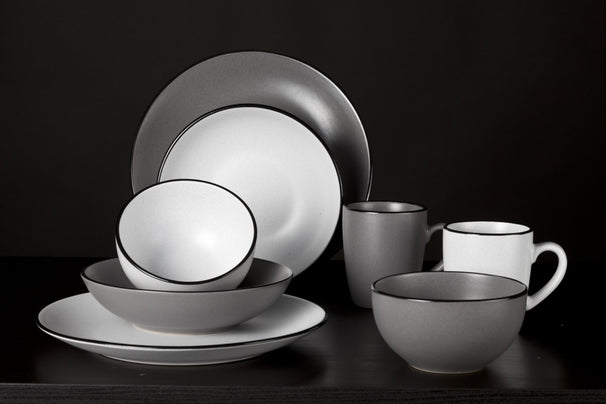 Cosy & Trendy Serviesset Speckle - Wit 18-delig / 6 personen - 6 dinerborden, 6 diepe borden en 6 ontbijtborden
