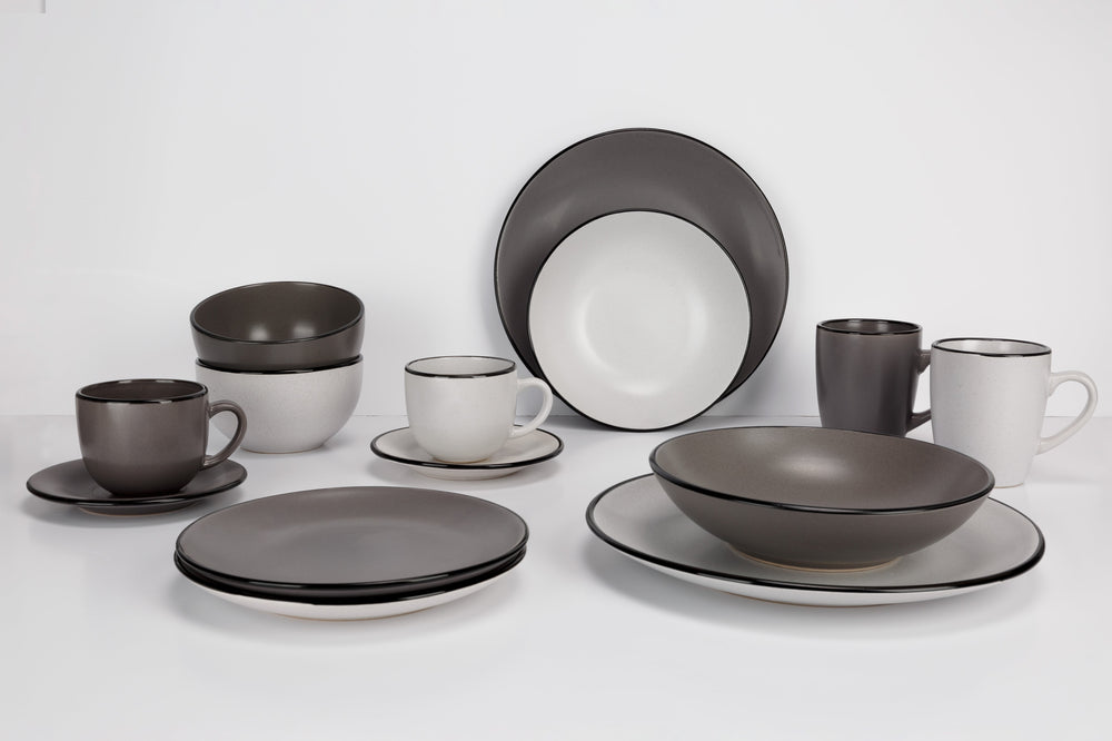 Cosy & Trendy Serviesset Speckle - Wit 18-delig / 6 personen - 6 dinerborden, 6 diepe borden en 6 ontbijtborden
