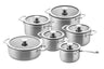 DUCQ Pannenset 6-Delig - Downdraft Geschikt - Kookpan ø 16, 18, 20, 24 cm & Steelpan ø 16 cm & Braadpan ø 26 cm + Deksels