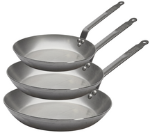 De Buyer Koekenpannenset Lyonnaise Carbone Plus 3-delig - Plaatstaal - ø 20, 24 & 28 cm - zonder anti-aanbaklaag