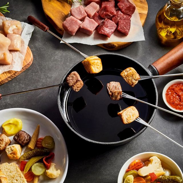 Welk vlees is geschikt voor fondue met olie of bouillon?