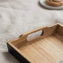 Cosy & Trendy Dienblad Grijs Acacia met Handvatten - 35.5 x 25 cm
