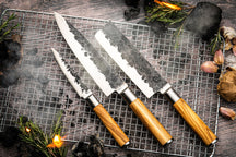 Forged Messenset Olive - 3 - delig - Koksmes, Hakmes en Universeel mes