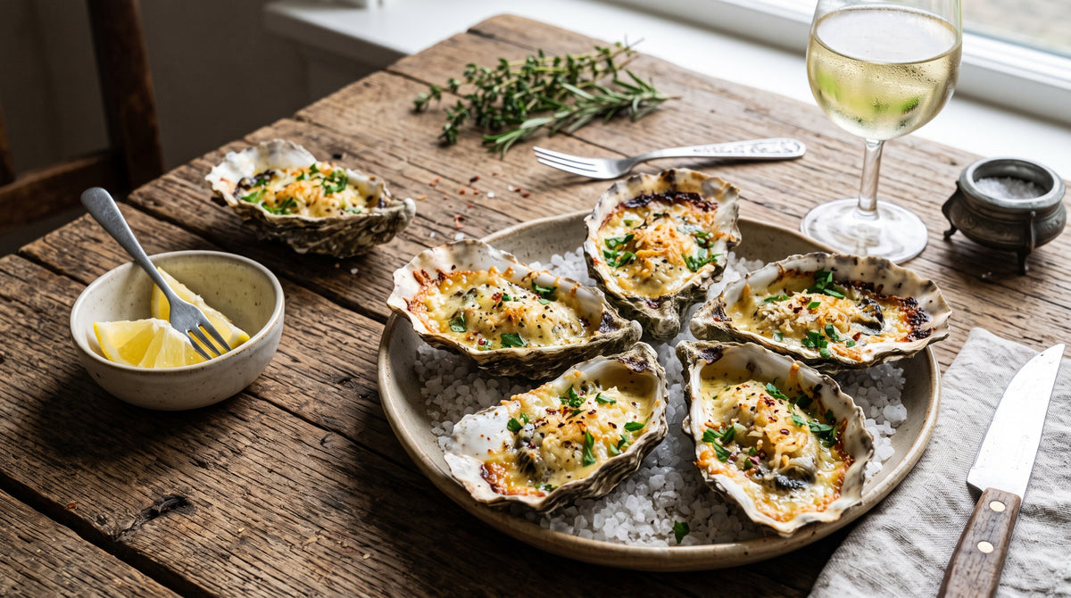 Luxueuze oesters uit de oven, verrassend toegankelijk.