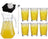 Cocktailset Gele Peter - Karaf 1.6 L met 6 Longdrinkglazen 470 ml, Cocktaillepel & IJsblokjesvorm