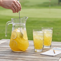 Cocktailset Gele Peter - Karaf 1.6 L met 6 Longdrinkglazen 470 ml, Cocktaillepel & IJsblokjesvorm