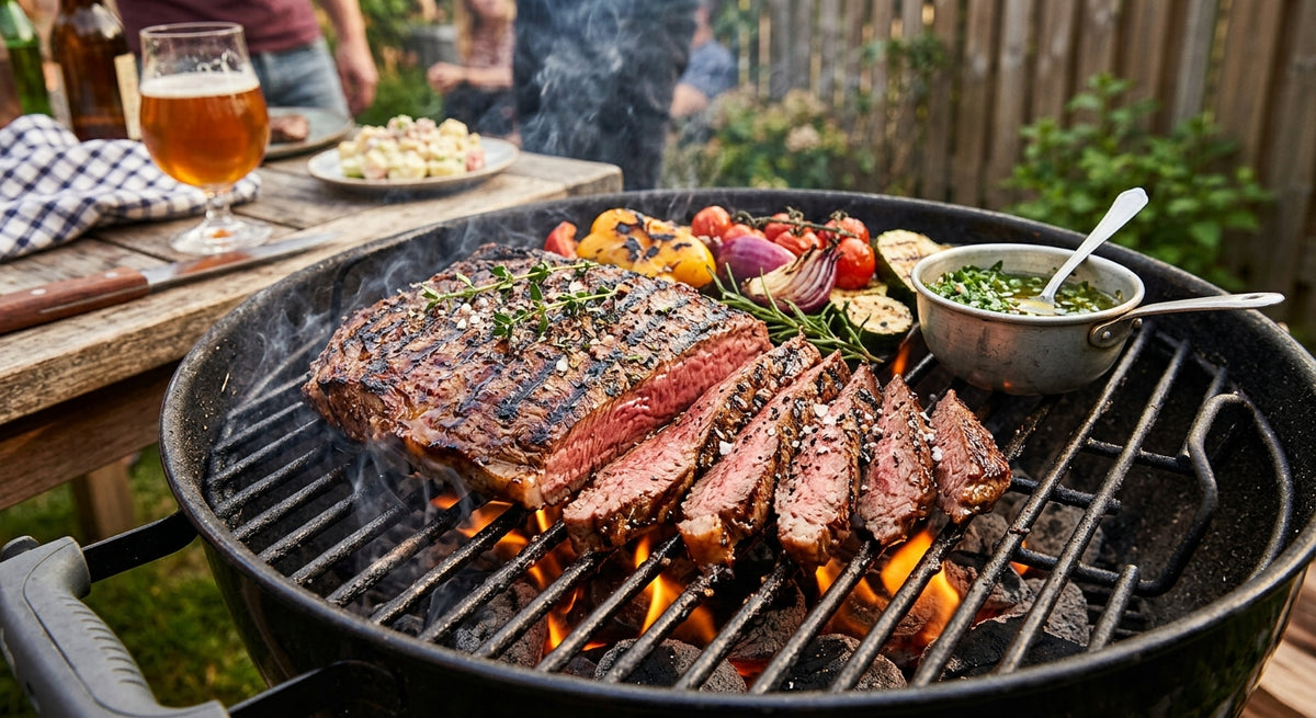 Geniet van het avontuur van buiten koken met deze sappige Bavette steak!