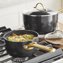 GreenPan Pannenset Padova Reserve Black 6-delig - Keramische anti-aanbaklaag - Kookpan ø 24 cm, Steelpan ø 18, 20 cm, Koekenpan ø 20, 28 cm & Hapjespan ø 24 cm
