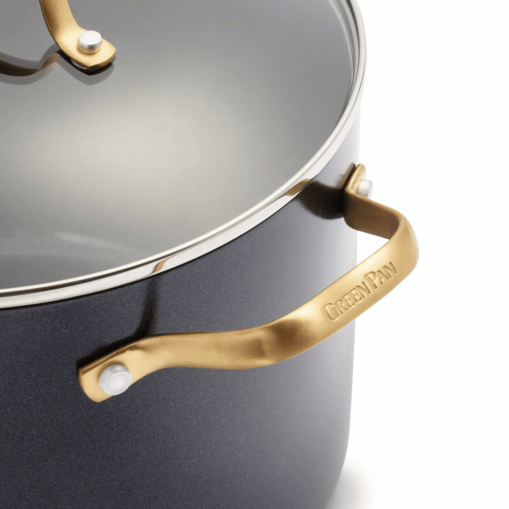 GreenPan Pannenset Padova Reserve Black 6-delig - Keramische anti-aanbaklaag - Kookpan ø 24 cm, Steelpan ø 18, 20 cm, Koekenpan ø 20, 28 cm & Hapjespan ø 24 cm