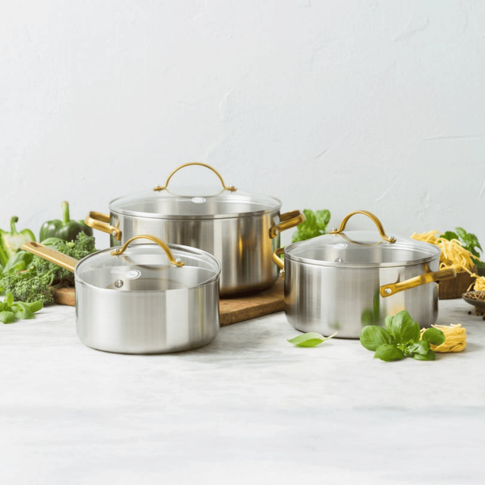 GreenPan Pannenset Padova Reserve 3-delig - Triply - Kookpan ø 20, 24 cm & Steelpan ø 18 cm