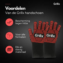 GrillX BBQ Handschoenen / Ovenhandschoenen - Extra Grip - 2 Stuks