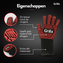 GrillX BBQ Handschoenen / Ovenhandschoenen - Extra Grip - 2 Stuks