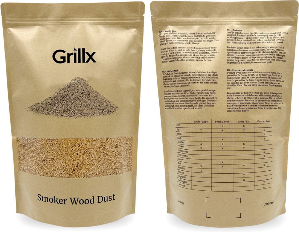 GrillX Rookmot Kers - Voor Koud Roken - 3 Liter