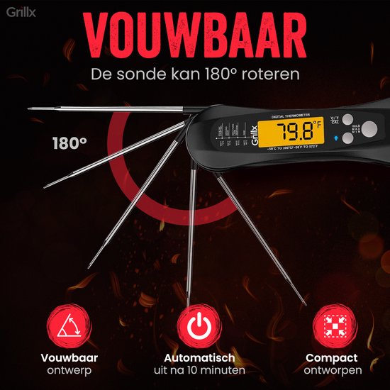 GrillX BBQ Vleesthermometer - BBQ Thermometer