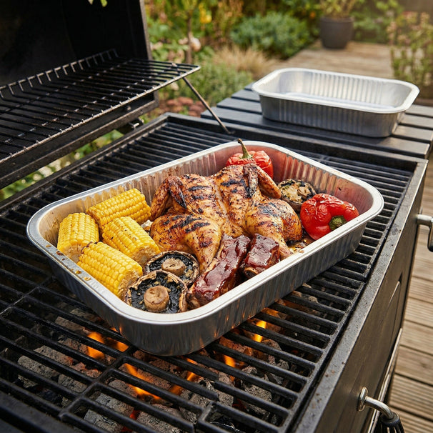Cookinglife Grill BBQ Aluminium Bakjes / BBQ Grill Tray - 22 x 15 cm - 15 stuks