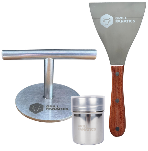 Cookinglife Grill Smashburger Kit / Smashburger Press, BBQ Spatel & Rub Shaker