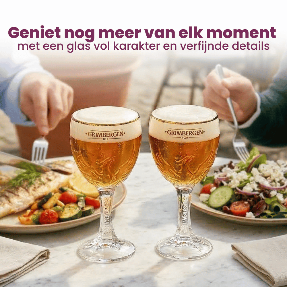 Grimbergen Bierglazen Op Voet 250 ml - 2 stuks