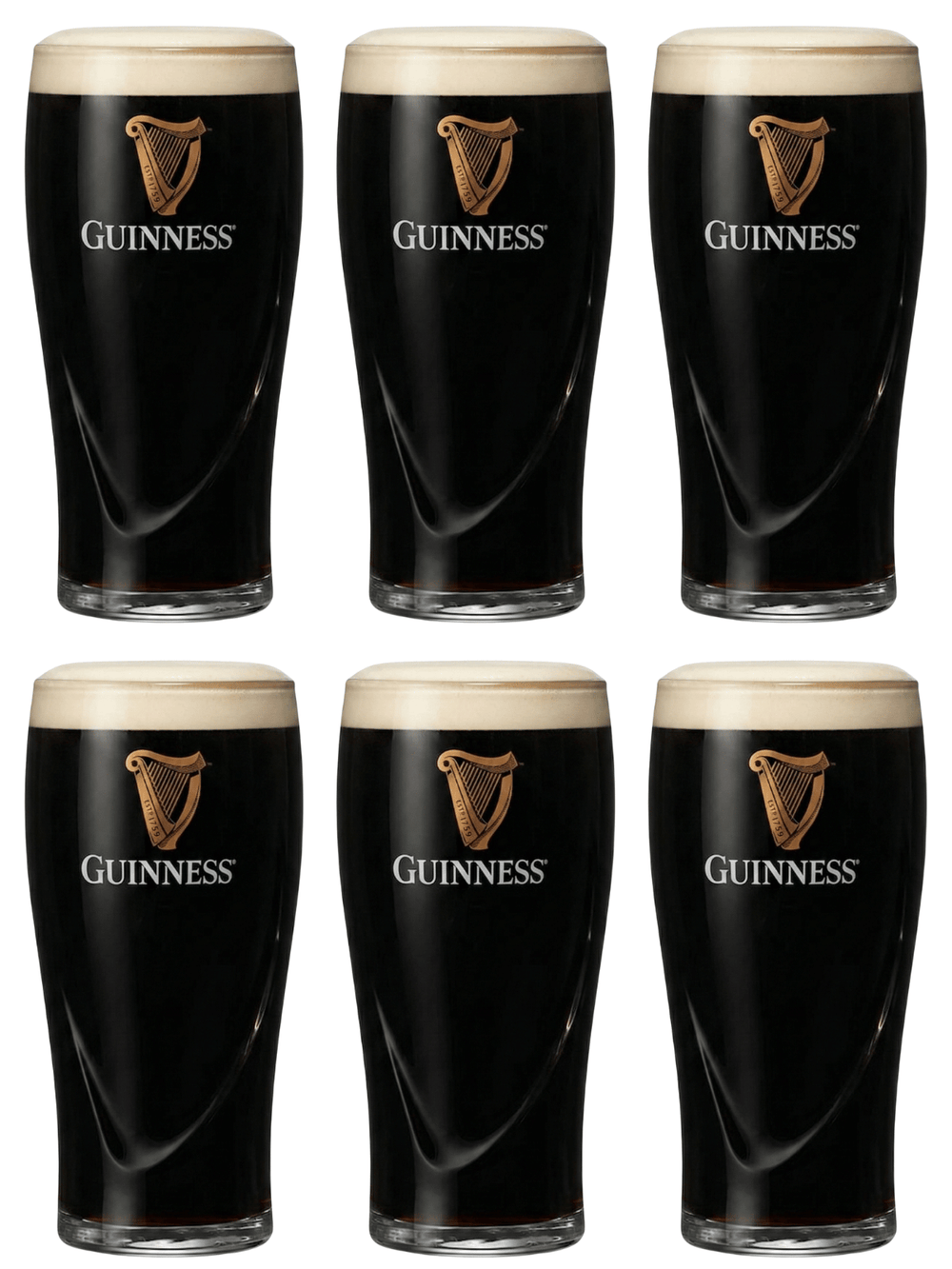 Guinness Bierglazen Pint 500 ml - 6 Stuks