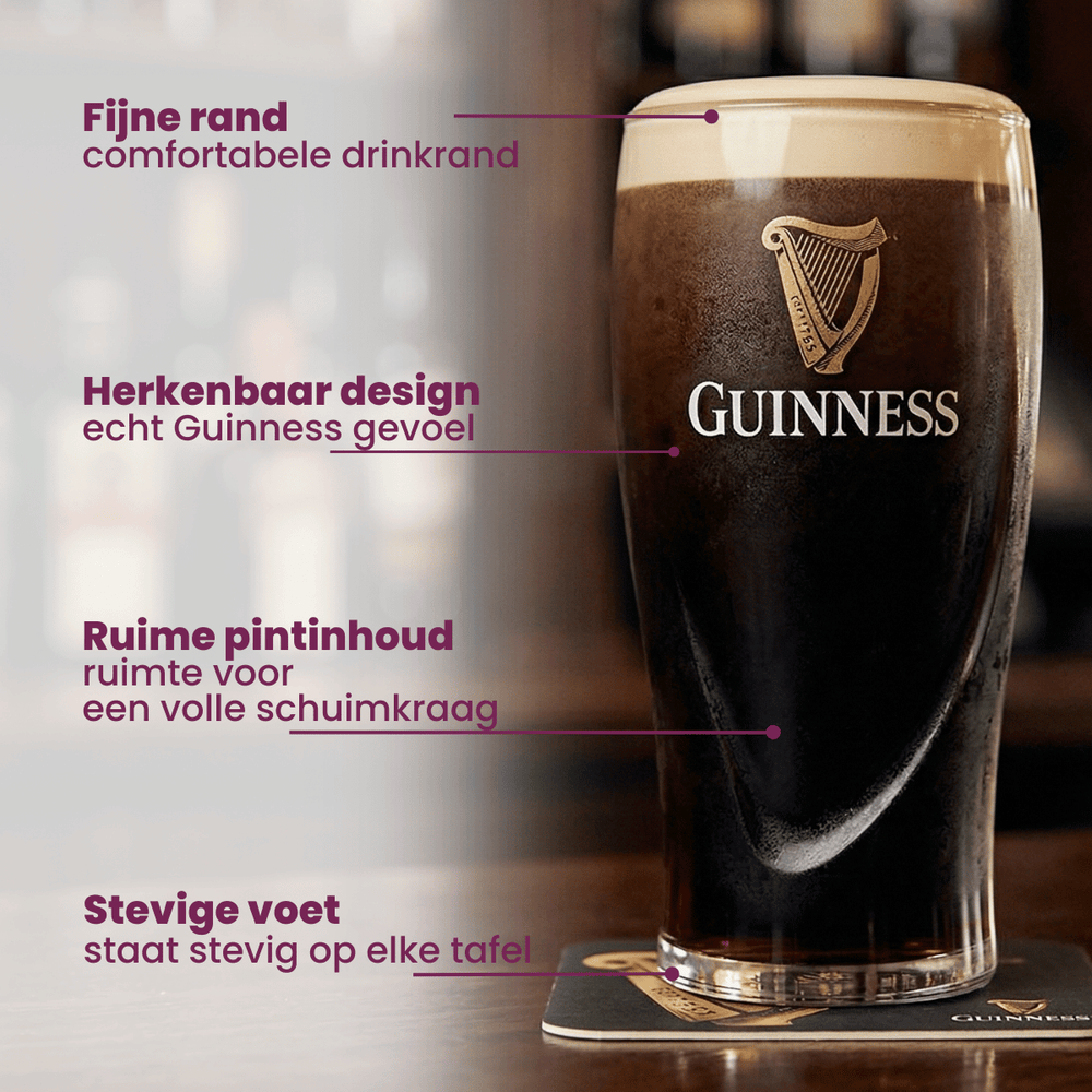 Guinness Bierglazen Pint 500 ml - 2 Stuks