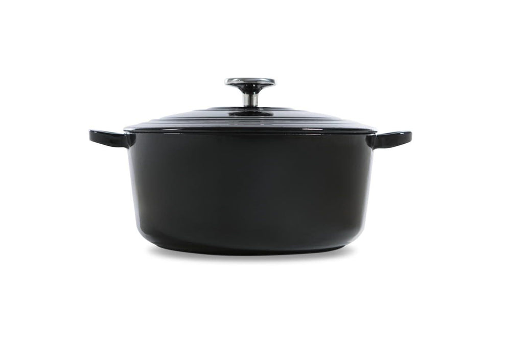 BK Braadpan Bourgogne Jet Black Gietijzer ø 24 cm / 4.2 liter - geëmailleerde anti-aanbaklaag