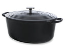 BK Braadpan Bourgogne Jet Black Gietijzer Ovaal 32 x 26 cm / 7.5 Liter - geëmailleerde anti-aanbaklaag