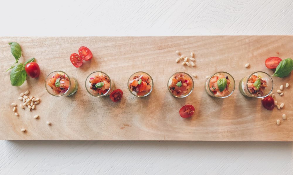 Een elegante Italiaanse drielaagse amuse voor de feestdagen