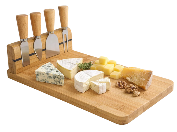 Cookinglife Kaasmessenset 5-delig - RVS - Kaasplank - Snijden en serveren van kaas