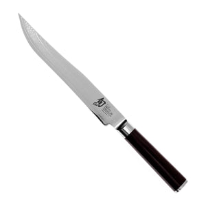 Kai Trancheermes Shun Classic 20 cm damaststaal met zwart heft, vrijstaand op witte achtergrond
