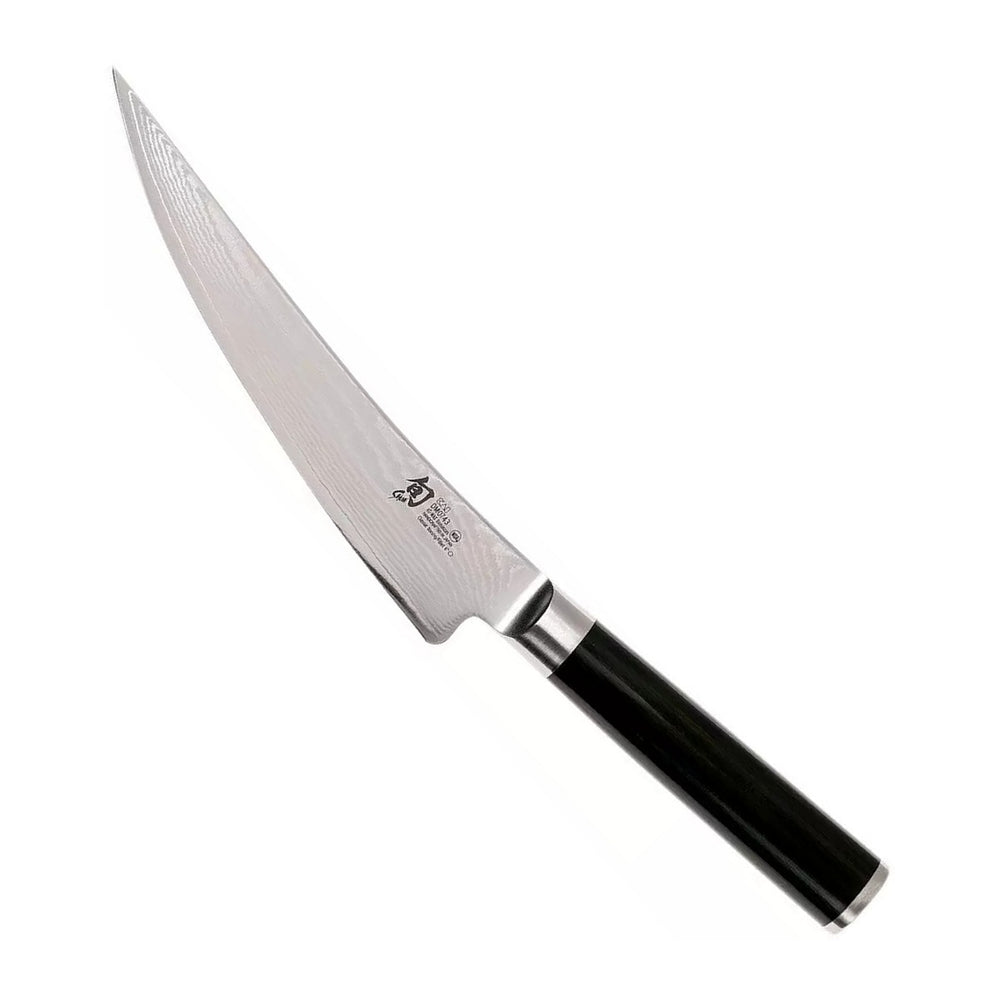 Kai Uitbeenmes Gokujo Shun Classic 16.5 cm damaststaal met zwart heft, vrijstaand op witte achtergrond