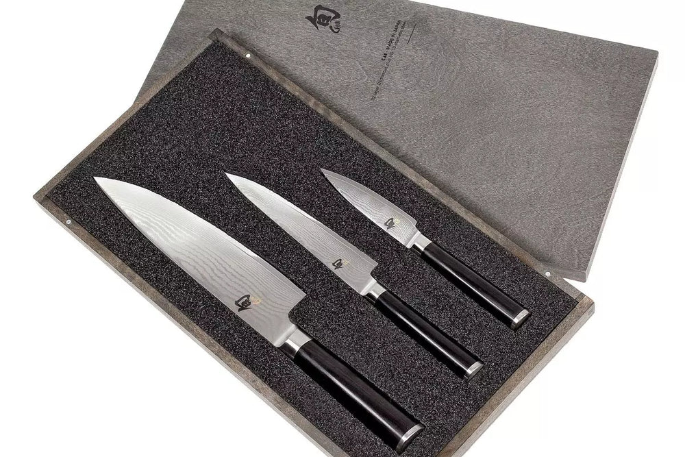 Kai Messenset Shun Classic - 32 lagen damaststaal - (Officemes + Universeel Mes + Koksmes) 3-delig - DMS-300