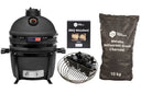 Keij Kamado BBQ Startersset - Legend Compact Black 15 inch - met Houtskool, Aanmaakwokkels & Kolenmand