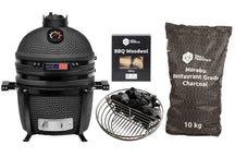Keij Kamado BBQ Startersset - Legend Compact Black 15 inch - met Houtskool, Aanmaakwokkels & Kolenmand