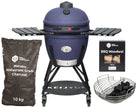 Keij Kamado BBQ Startersset - Legend Large Blue 21 inch - met Houtskool, Aanmaakwokkels & Kolenmand