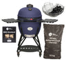 Keij Kamado BBQ Startersset - Legend XL Blue 23 inch - met Houtskool, Aanmaakwokkels & Kolenmand