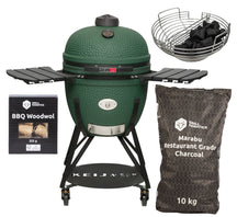 Keij Kamado BBQ Startersset - Legend XL Green 23 inch - met Houtskool, Aanmaakwokkels & Kolenmand