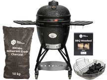 Keij Kamado BBQ Startersset - Pro Large Black 21 inch - met Houtskool, Aanmaakwokkels & Kolenmand