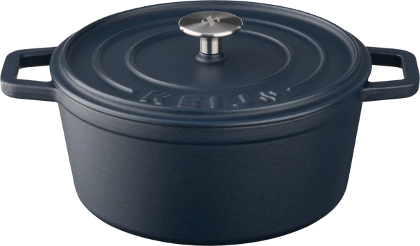 Keij Kamado Dutch Oven / Braadpan Blauw - Geëmailleerd Gietijzer - ø 24 cm / 3.5 liter