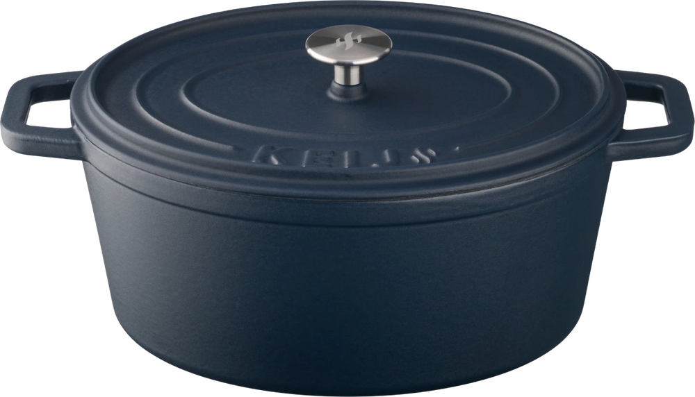 Keij Kamado Dutch Oven / Braadpan Blauw - Geëmailleerd Gietijzer - ø 30 cm / 6 liter