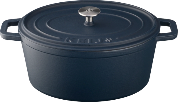 Keij Kamado Dutch Oven / Braadpan Blauw - Geëmailleerd Gietijzer - ø 30 cm / 6 liter
