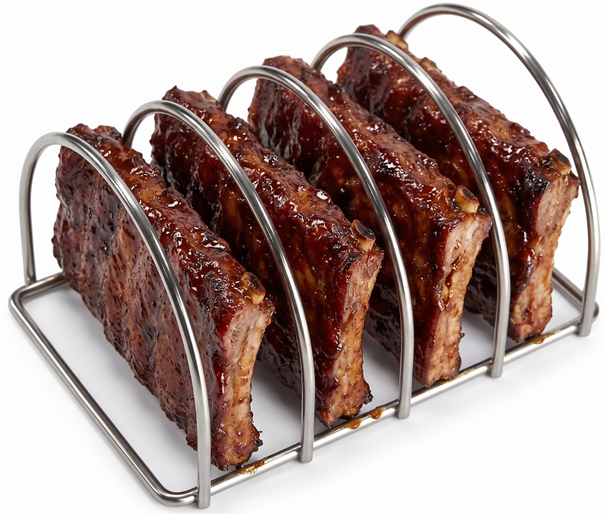 Keij Kamado BBQ Sparerib Rek Small - RVS - voor 4 spareribs