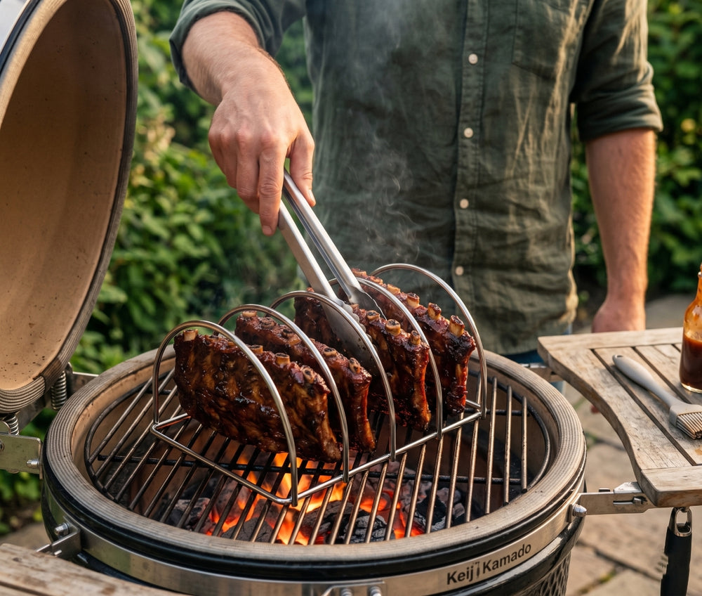 Keij Kamado BBQ Sparerib Rek Small - RVS - voor 4 spareribs