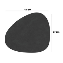 LIND DNA Placemats Nupo - Leer - Black - Curved - 44 x 37 cm - 2 Stuks