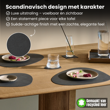 LIND DNA Onderzetters Nupo - Leer - Black - 13 x 11 cm - 4 Stuks