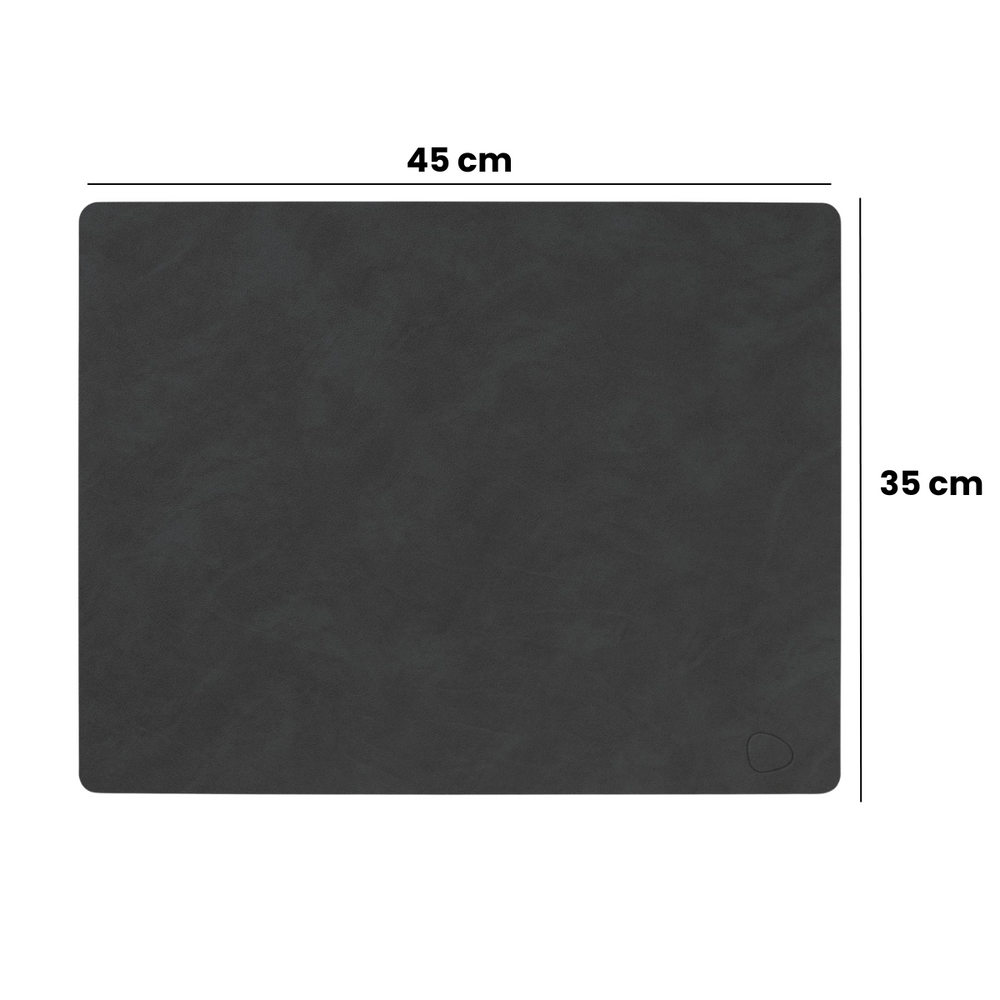 LIND DNA Placemats Nupo - Leer - Lichtblauw 45 x 35 cm - 2 Stuks