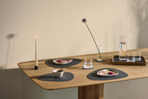 LIND DNA Placemats Nupo - Leer - Anthracite - Curved - Afwasbaar - 44 x 37 cm - 2 Stuks
