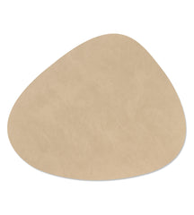 LIND DNA Placemats Nupo - Leer - Brown / Sand - dubbelzijdig - Curved - 44 x 37 cm - 2 Stuks